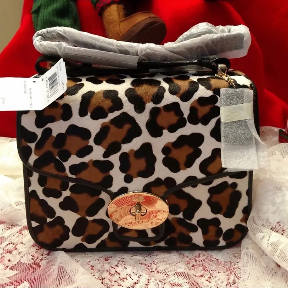 Coach Page Ocelot Leopard Haircalf Calf Hair Shoulder Crossbody Bag - RARE